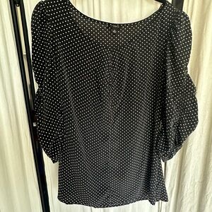 Silk Ann Taylor Black Polka Dot top